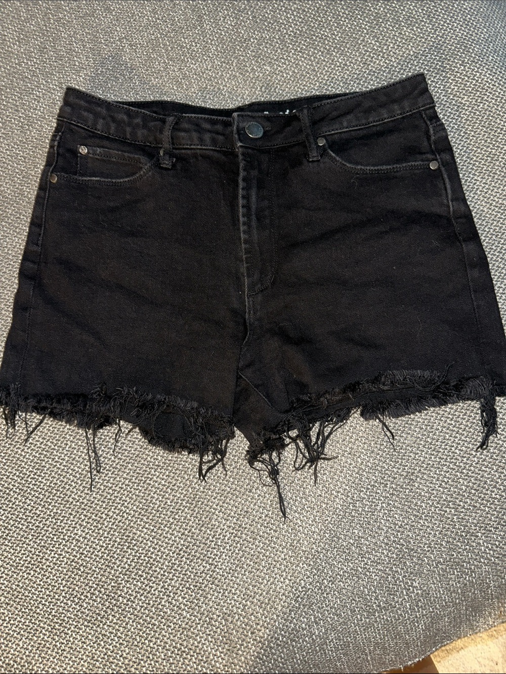 Articles Of Society Black Distressed Denim Cutoff Shorts